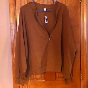Old Navy XXL Tan/Camel Half Zip Sweatshirt